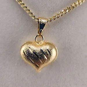 132 - Daily Heart pendant with chain in 2 different sizes 14K GoldPlated
