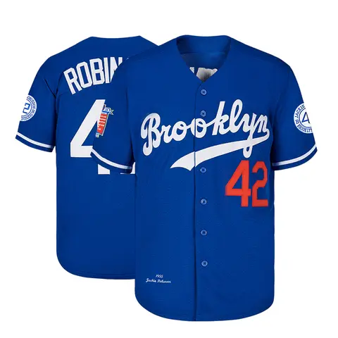 Men's #42 Brooklyn Vintage Throwback V-Neck Sports Jersey Tee - Breathable Lightweight Polyester Mesh Fabric Apparel Jersey, Athletic Tops, Casual Fan Gear