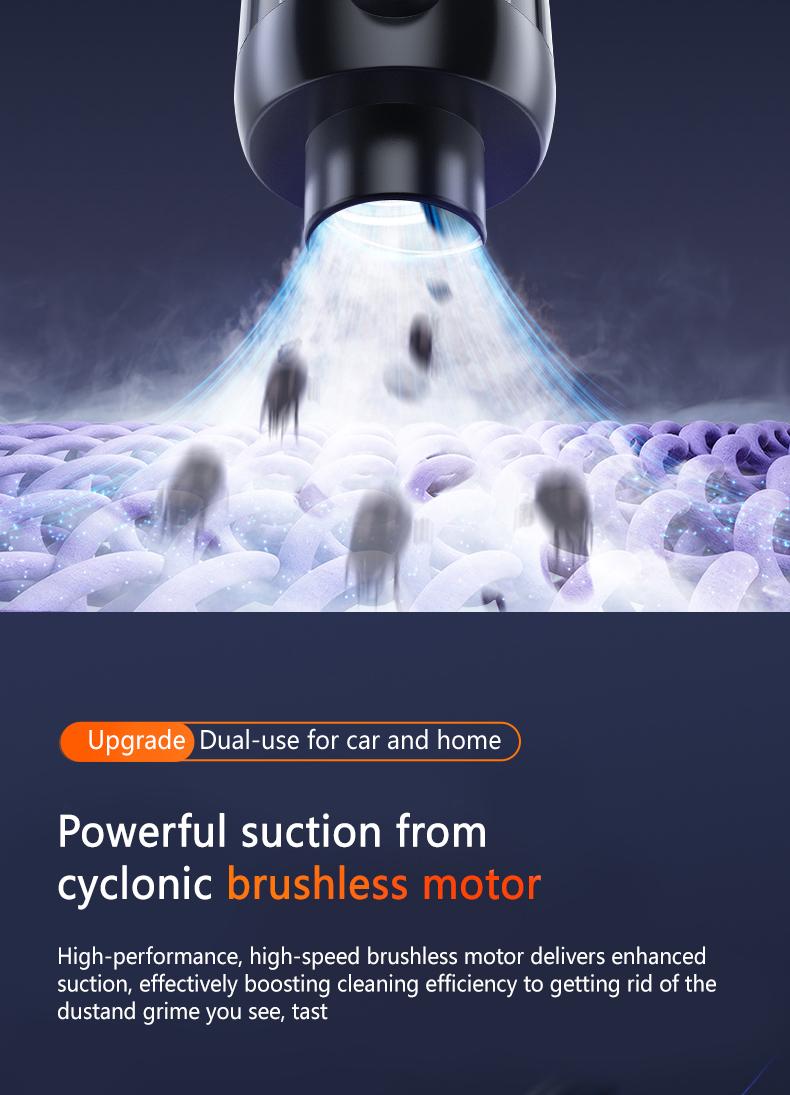 Vehicle and home wireless handheld vacuum cleaner, 2-in-1 car vacuum and blower, high power and strong suction, compact and mini handheld car interior cleaning machine, wet and dry car vacuum cleaner.