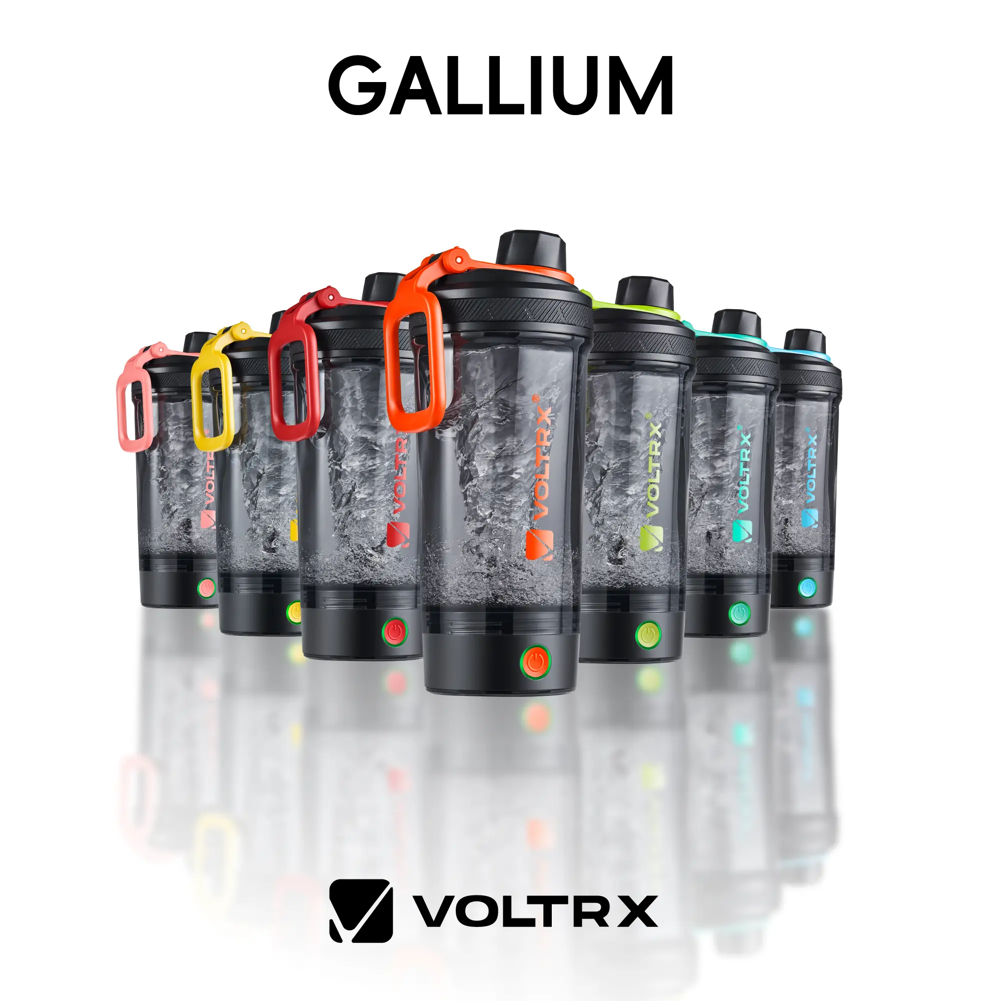 VOLTRX Electric Protein Shaker Bottle - BPA-Free Tritan Blender Mixer, Handheld Drink Mixer, Leak-Proof Seal, USB Rechargeable, Adjustable Ring, 24oz for Shakes & Meal Replacements, Back to School Haul Sports Water Bottle