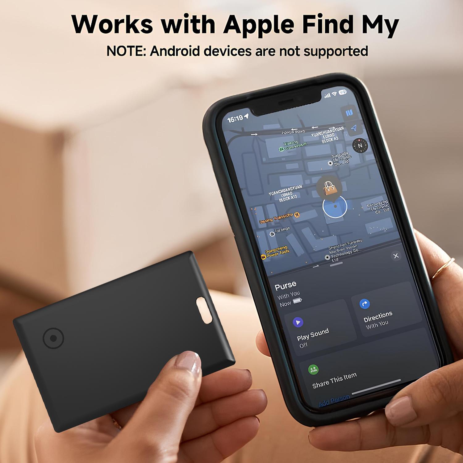 Wallet Tracker Card, Thin Finder, Works with Apple Find My (iOS Only), Item Locator for Luggage Tags, Passports, Phone, IP68 Waterproof Wallet Tracker Card, Thin Finder, Works with Apple Find My (iOS Only), Item Locator for Luggage Tags, Passports, Phone, IP68 Waterproof