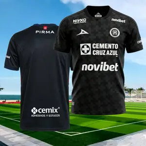 2526 Cruz Azul Third Away Black Short Sleeve Soccer Jersey Ligamx