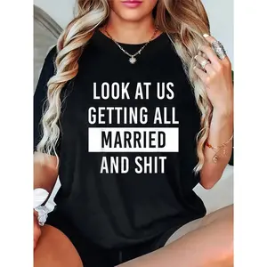100% Cotton Look At Us Getting All Married And Shirt Couple Matching 2 T-Shirt