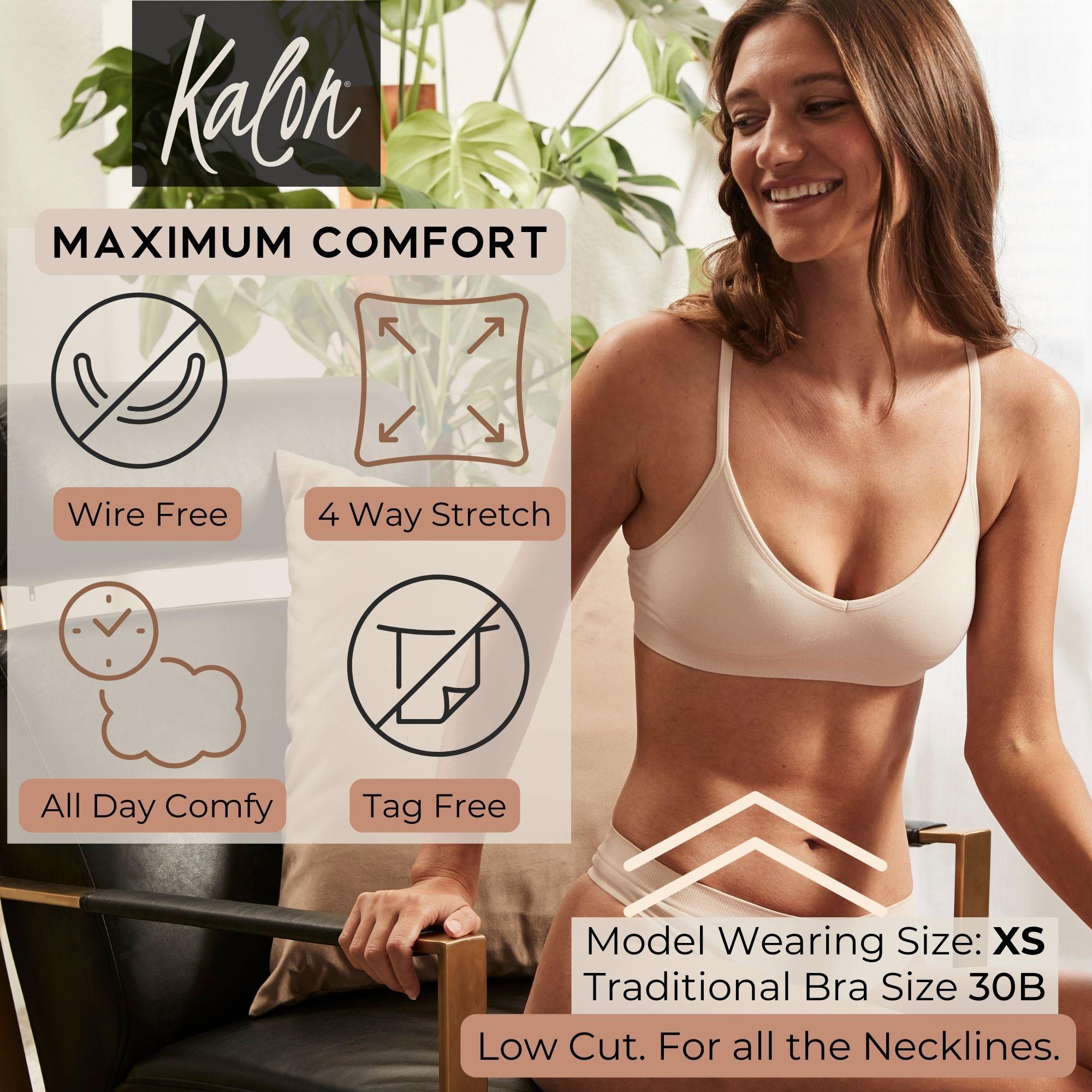 Kalon 4-Pack Women's Demi Bralettes with Adjustable Straps XXS-2XL