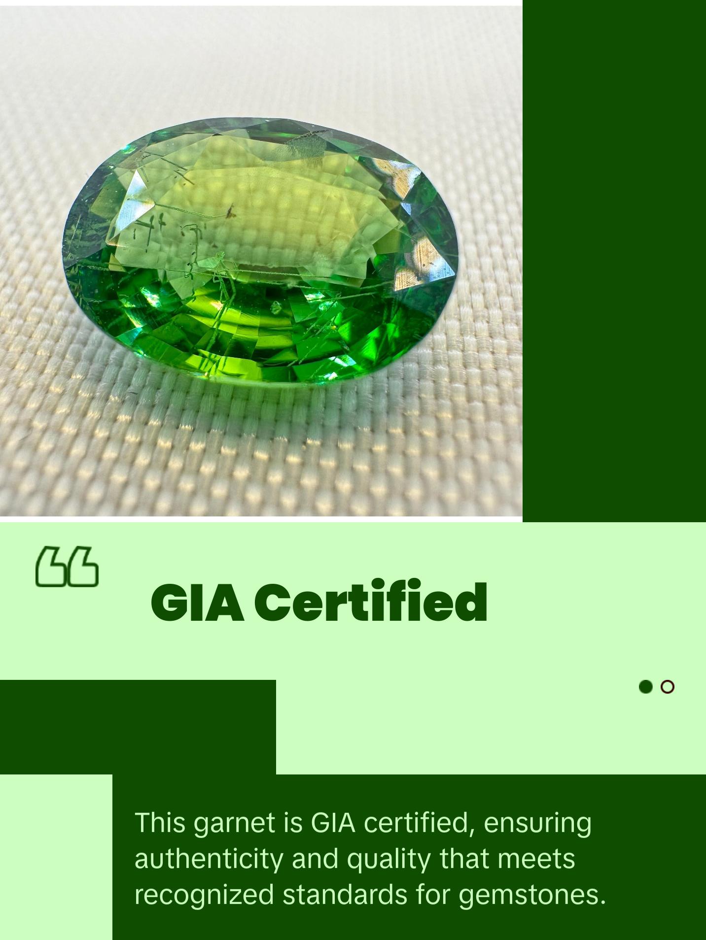 GIA Certified Natural Tsavorite Garnet - 2.51ct - Oval Mixed Cut