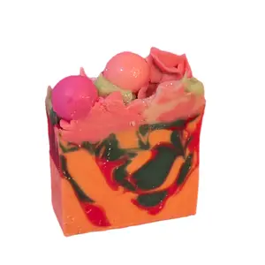 Love You Berry Much Organic Cold Process Swirl Soap with Soap Frosting - Handmade All Natural Soap Bar with Shea Butter, Creamy and Hydrating Lather body gentle Moisturizing