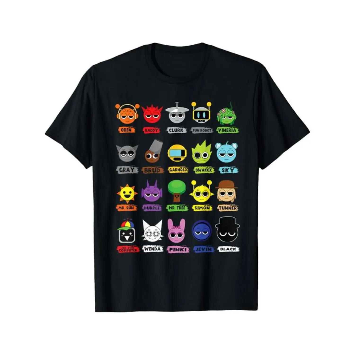 [100% Cotton] Sprunki Kids Cartoon Character Cotton T-Shirt With Breathable Quick Dry Comfort For Childrens Day Gifts T-Shirt For Men And Women