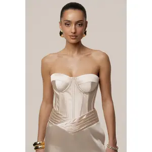 Champagne Adore Me Satin Corset