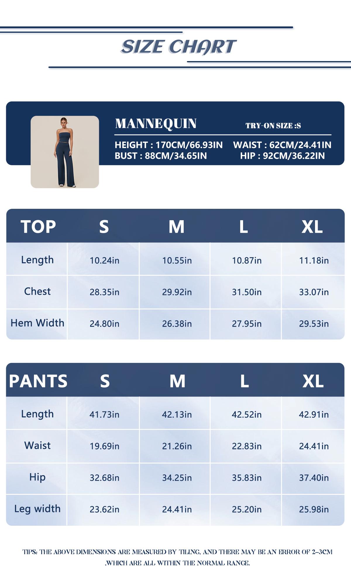 TIMEOFF Women's 2 Piece Workout Set, Non-Slip Strapless Tube Top & High Waist Butt Lifting Flare Pants, 4-Way Stretch Yoga Loungewear, 2 Pcs Set, Two Piece Sets Women
