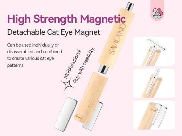 SAVILAND Cat Eye Nail Magnet Set: 4PCS Strong Nail Magnets for Cat Eye Gel Polish, Multi-Functional Magnet Sticks, Essential Nail Art Tools for Stunning Cat Eye Effects