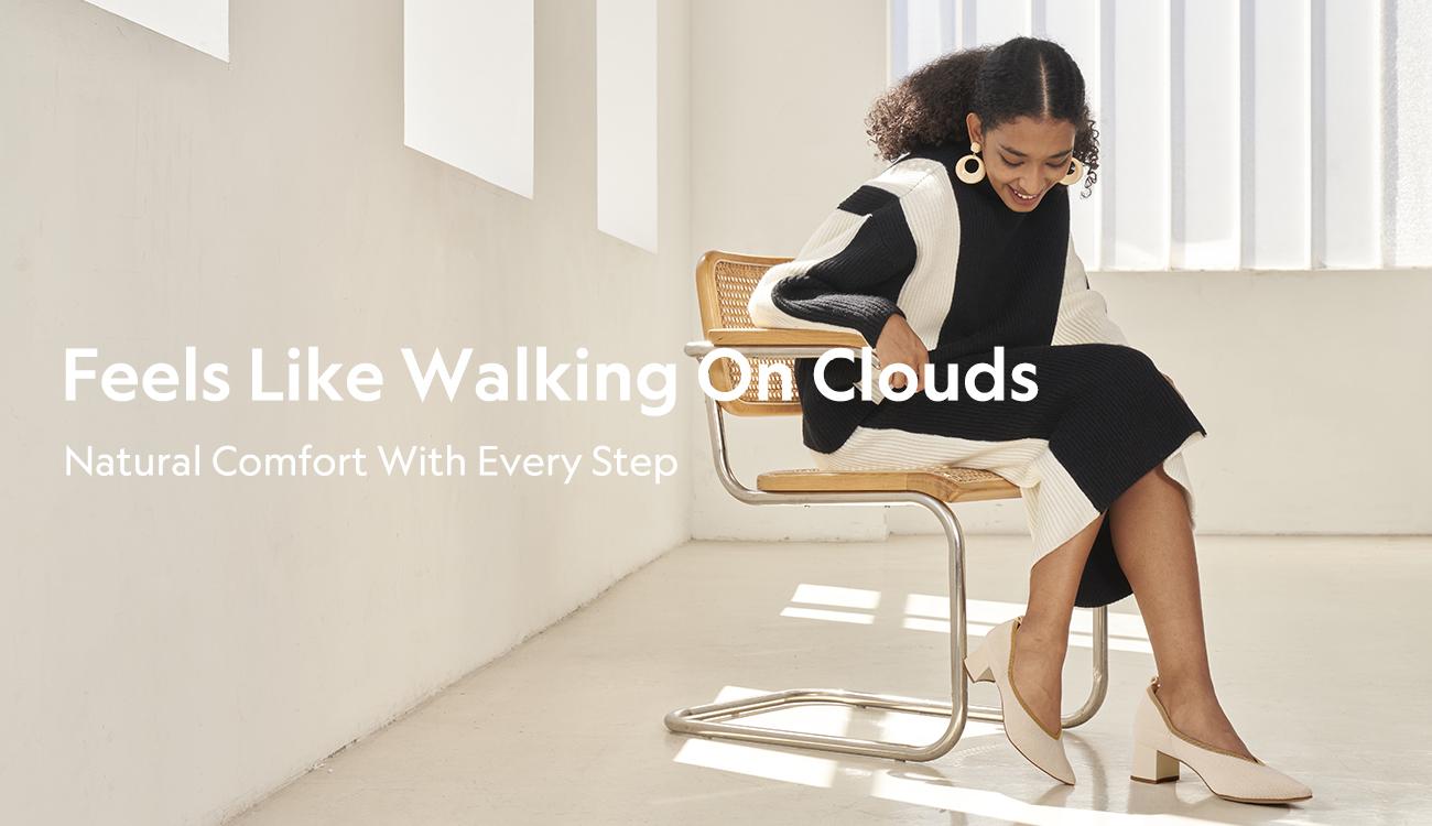 Dream Pairs Comfy Chunky Heel Knit Pumps