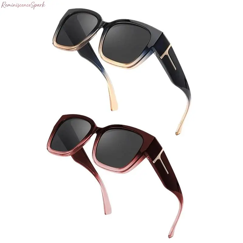 2/1-Pack Unisex Polarised Fit Over Sunglasses | Mirrored Rectangular Frame | UV400 Anti-Glare Protection | Wear Over Prescription Glasses | Stylish Durable Shades for Driving, Walking, Outdoor Sports & Everyday Casual Use