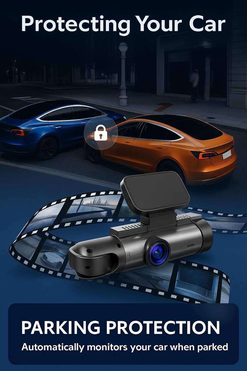 128GB Dash Cam for Cars with Night Vision 1080P Dual Lens Inside & Outside 24H Parking Monitor Motion Detection Loop Recording Car Camera with Audio HD Driving Recorder Starlight Night Vision Dual Recording Full HD Video