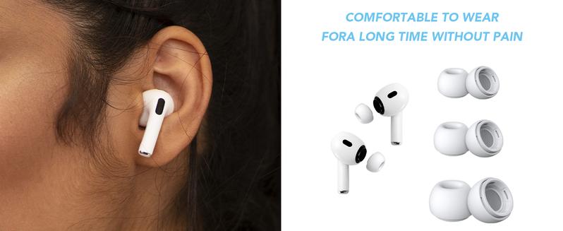 【6 Pairs】 Replacement Ear Tips for AirPods Pro (1st/2nd Gen) Soft Silicone Eartips Case-Friendly with Dust Guard Mesh & Storage Case (S/M/L)