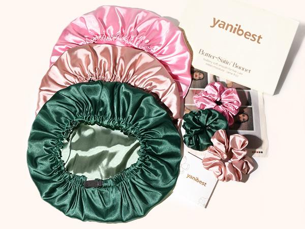 YANIBEST Adjustable Silk Bonnet Double Layer Satin Bonnet Hair Bonnet for Sleeping Bonnets for Women Hats Curly Natural Hair, Blush Pink TikTokShopBlackFriday Heatless Haircare