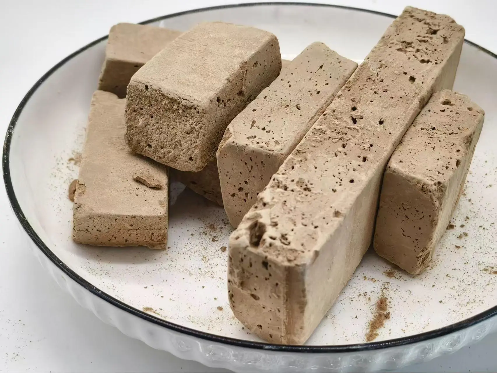 Edible Yellow-Brown Clay Strips – Slightly Sticky Texture, 100% Natural, Cosmetic Grade, Zero Additives-7oz(200g)