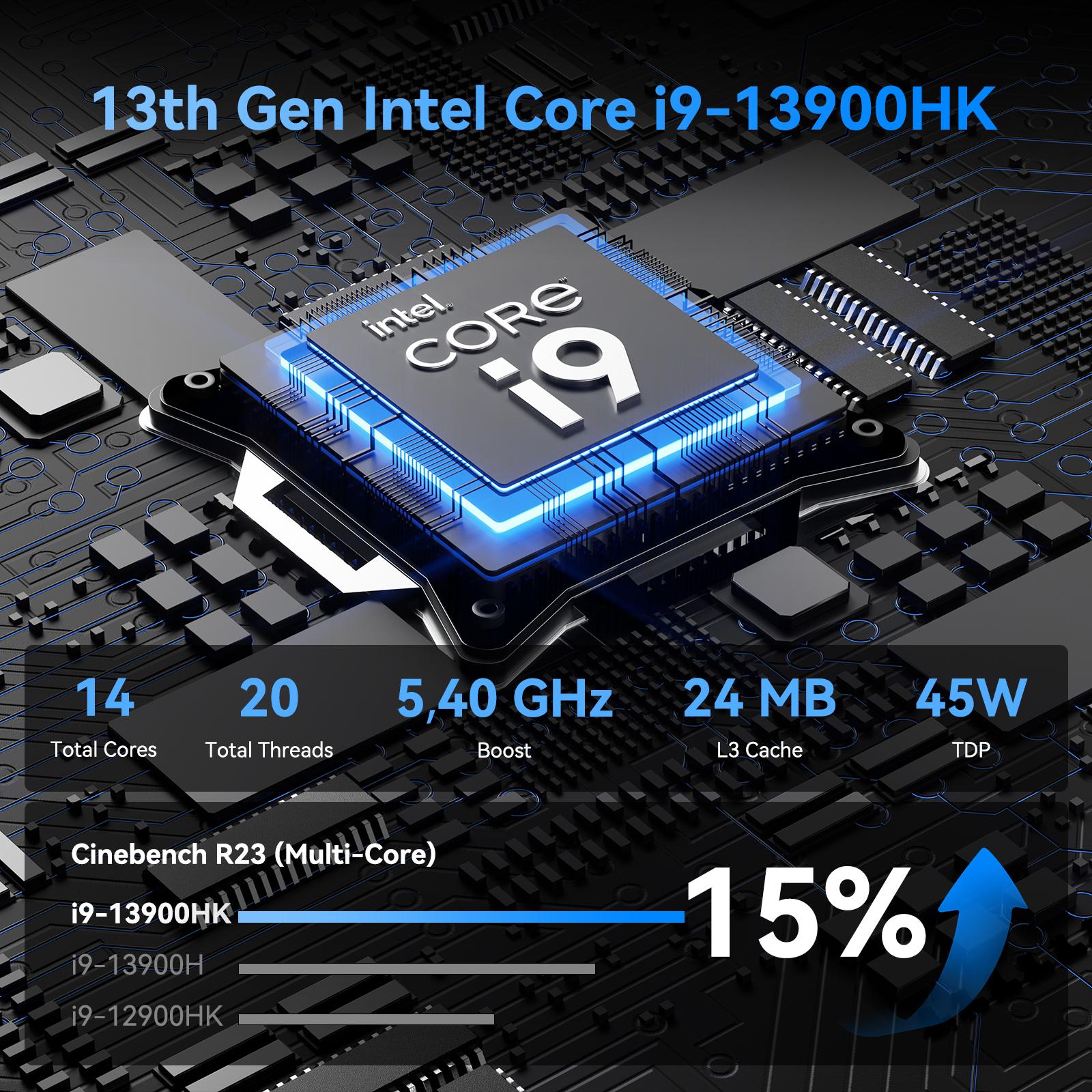 GEEKOM [2025 Upgraded Cooling IT13 Blue Mini PC Windows 11 Pro, with Intel i9-13900HK(14C/20T, Up to 5.4GHz) 16GB DDR4 & 1TB NVMe SSD(Expandable) 6×USB/Quad Display/8K Iris Xe Graphics/WiFi 6E/BT5.2 GEEKOM [2025 Upgraded Cooling IT13 Blue Mini PC Windows 11 Pro, with Intel i9-13900HK(14C/20T, Up to 5.4GHz) 16GB DDR4 & 1TB NVMe SSD(Expandable) 6×USB/Quad Display/8K Iris Xe Graphics/WiFi 6E/BT5.2