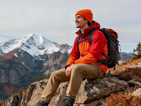 NORTIV 8 Men's Mid Waterproof Hiking Boots TPU Oxford Fabric Upper Mesh Lining Vegan Leather Insole MD Rubber Outsole for Outdoor Adventures