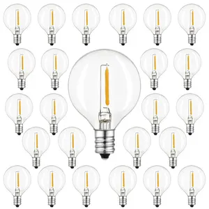 YI LIGHTING Clear Plastic G40 Globe LED Bulbs for Outdoor String Light Replacement Bulbs