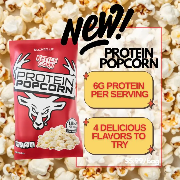 Bucked Up Protein Popcorn - 2 oz (60g) bag, 2 servings per container