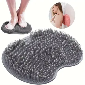 Non-Slip Bath Mat with Suction Cup, Bath Body Scrubber, Exfoliating Bath Tool, Back & Foot Scrubbing Mat, Bathroom Accessories for Home Use, Personal