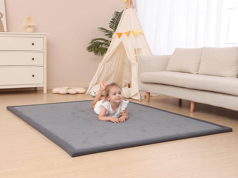 Huloo Sleep Ultra Soft Memory Foam Play Mat for Tummy Time, 1.3" Thick Non-Slip Crawling Mat, Non-Toxic Velvet Nursery Floor Mat