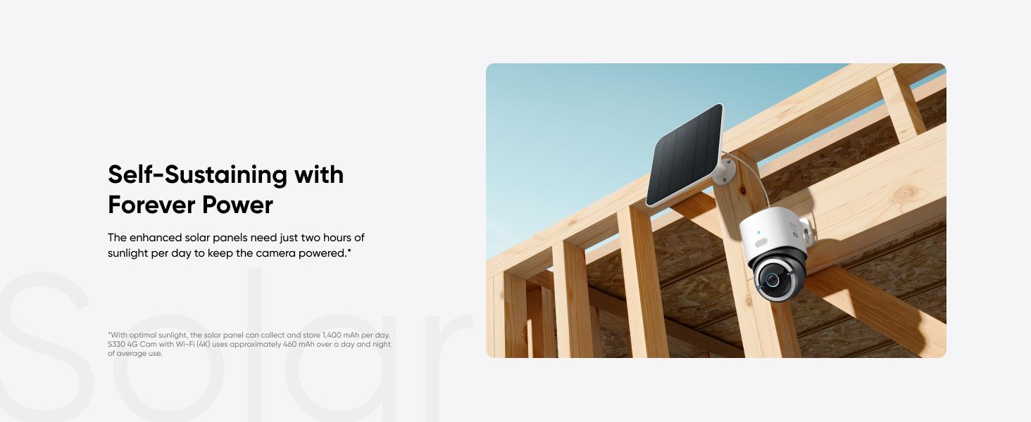 【eufylive】eufy Security 4G LTE Cam S330, 4K Cellular Solar Security Cameras Wireless Outdoor, Pan and Tilt, 4G and Wi-Fi Duo-Mode, AI Tracking, with SIM Card and 32GB SD Card Colorful Automatic｜Spingtok