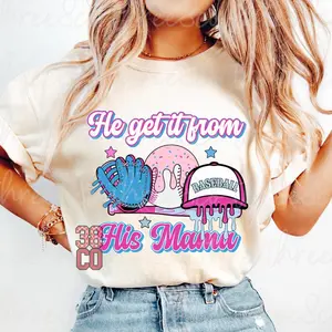 Dripping Baseball Mama Shirt, Sporty Softball Print, Ice Cream Design