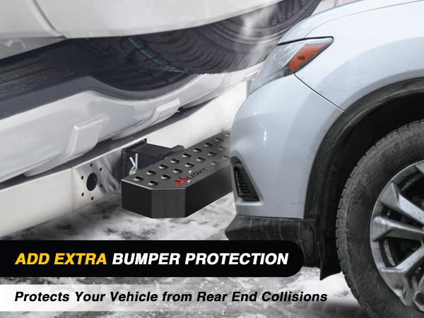 Nilight Hitch Step with 2" Hitch Receiver Rear Bumper Guard Protector 11.9 Inch with 5/8” Hitch Pin Clip Upgraded Textured Black Anti Slip Hitch Step Bar for Pickup Truck Car SUV