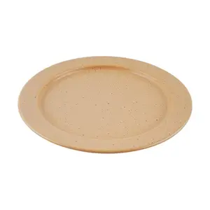 POLAATHOME Korean Egg Shell Ceramic Round Plate 23cm - Matte Brunch Serving Dish
