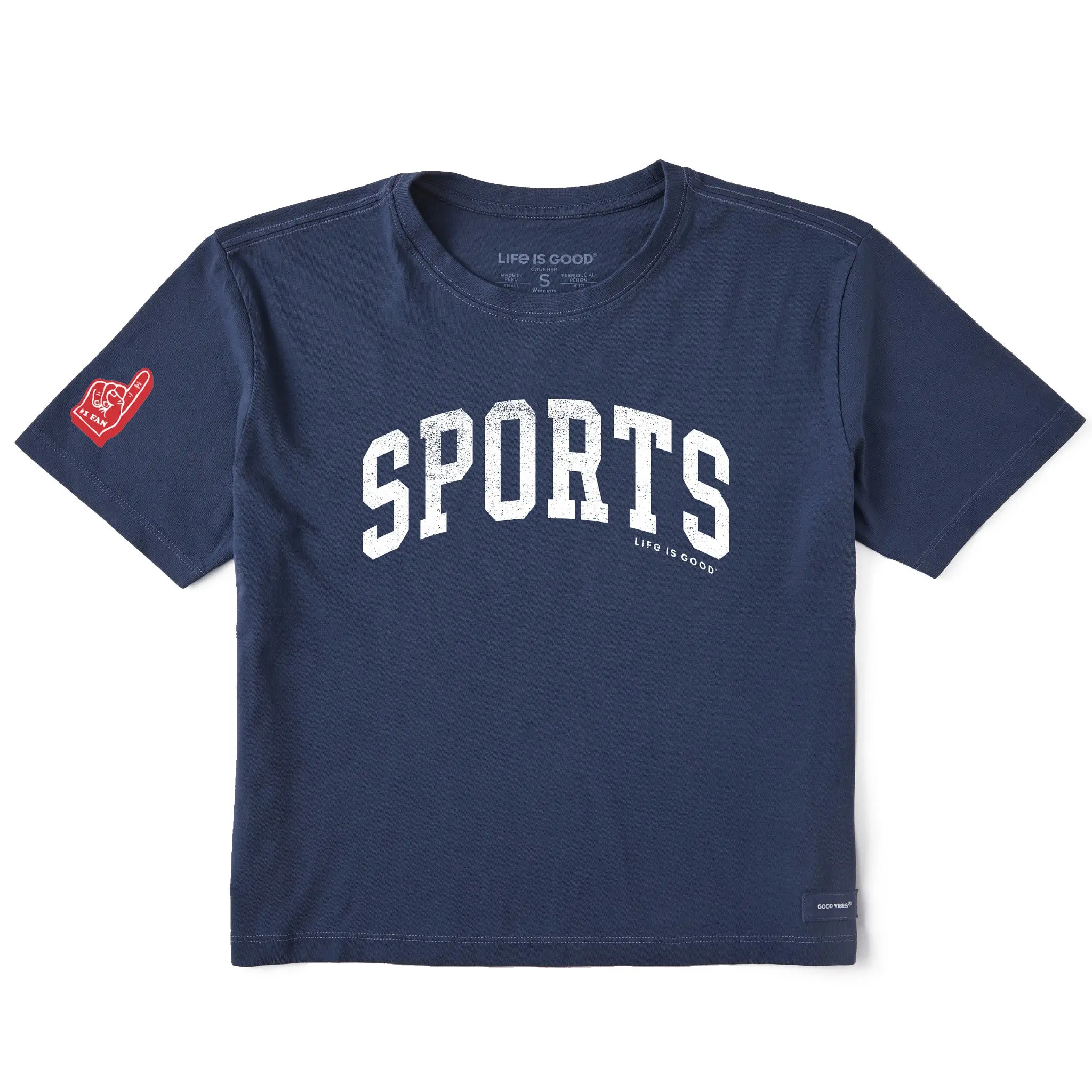 Women's Sports Athletic Arch Short Sleeve Crusher Boxy Tee