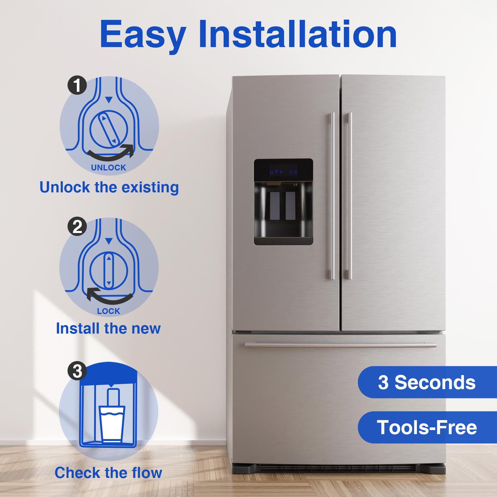 Refrigerator Water Filter Replacement for Samsung, EveryDrop, Whirlpool, Maytag, GE, SmartWater, Kenmore, LG, Kenmore