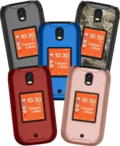 Case for Consumer Cellular Iris Flip Phone, Nakedcellphone Slim Hard Shell Protector Cover [Anti-Fingerprint, Grid Texture] for SH3320 (2023)