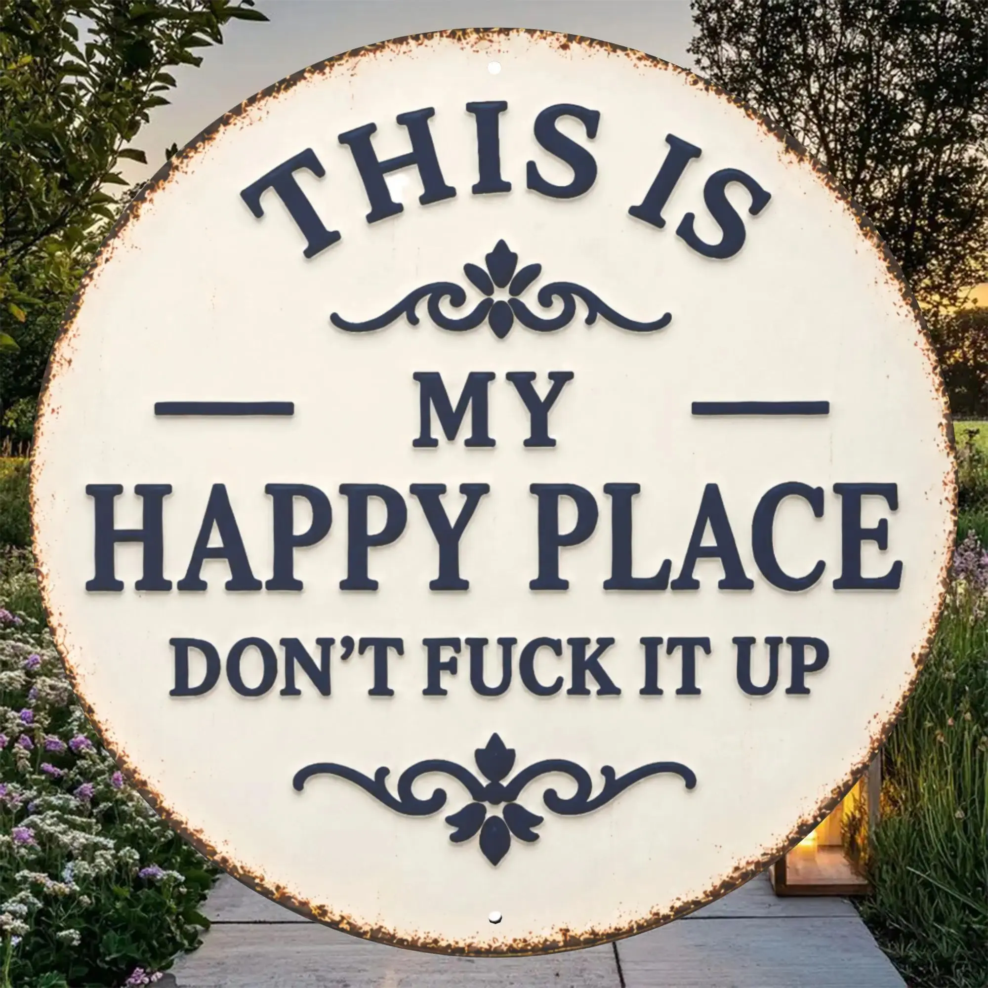 Vintage Metal Wall Decor Sign a001 - Farmhouse Floral Tin Plaque Retro Art, Mom Gifts for Bedroom/Kitchen/Garage, Home Decor Accent for Balcony & Study