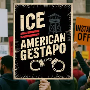 Abolish ICE Immigration Human Rights Protest Sign , Anti-Trump Poster Sign, Political Activist Rally Sign, Posters Gifts no frame