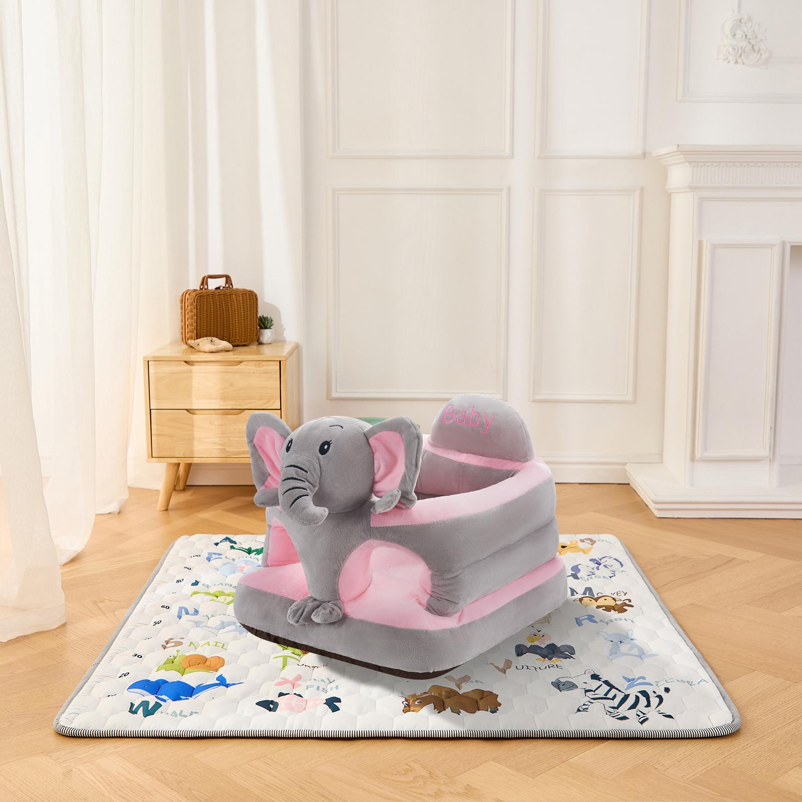 Baby Sitting Chair Cute Elephant Infant Lounger Floor Seat Baby Learning to Sit Chair for 4 Months & Up