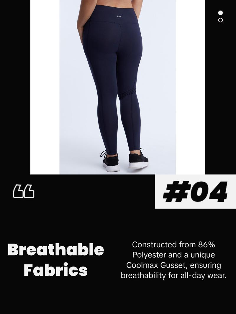 High-Rise Tummy Control Leggings (Plus Size) Mesh Spandex