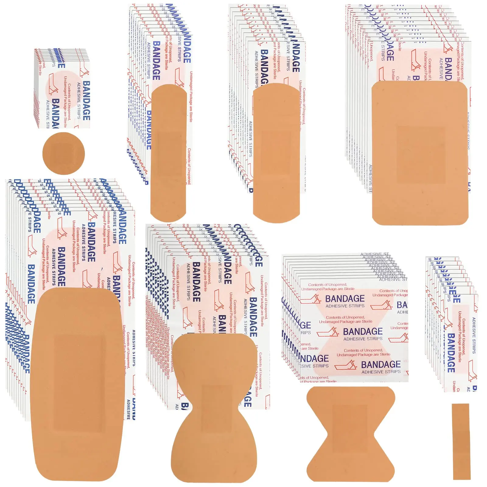 Eco-Friendly PE Flexible Adhesive Bandages (80/160-Pack) - Waterproof, Breathable, Cushioned Pad, Assorted Sizes for Finger, Knuckle Care, Disposable Home Care Kit for Casual Needs, Finger Care