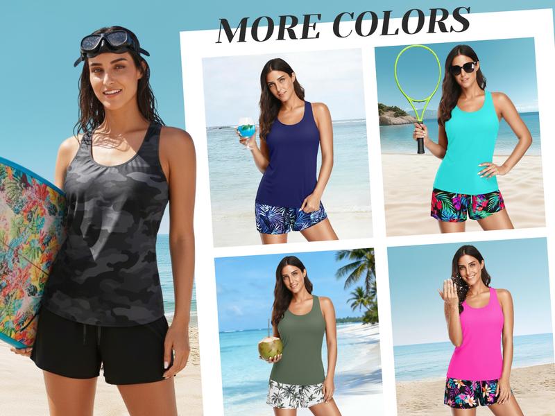 Aqua Eve Three Piece Tankini with Shorts - Sporty Swimsuit with Boyshorts Athletic Bathing Suit with Pockets 2026 Modest Swimwear Aqua Eve Three Piece Tankini with Shorts - Sporty Swimsuit with Boyshorts Athletic Bathing Suit with Pockets 2026 Modest Swimwear