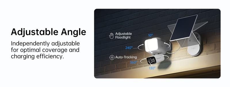 TP-Link & Tapo C615F Kit Solar Dimmable Floodlight 360° Pan/Tilt Security Camera Kit,2K 3MP  360° AI Tracking  Outdoor Wireless w/Solar Panel  Free Person/Vehicle Detection  Hack-Proof Security | Alexa & Google Home