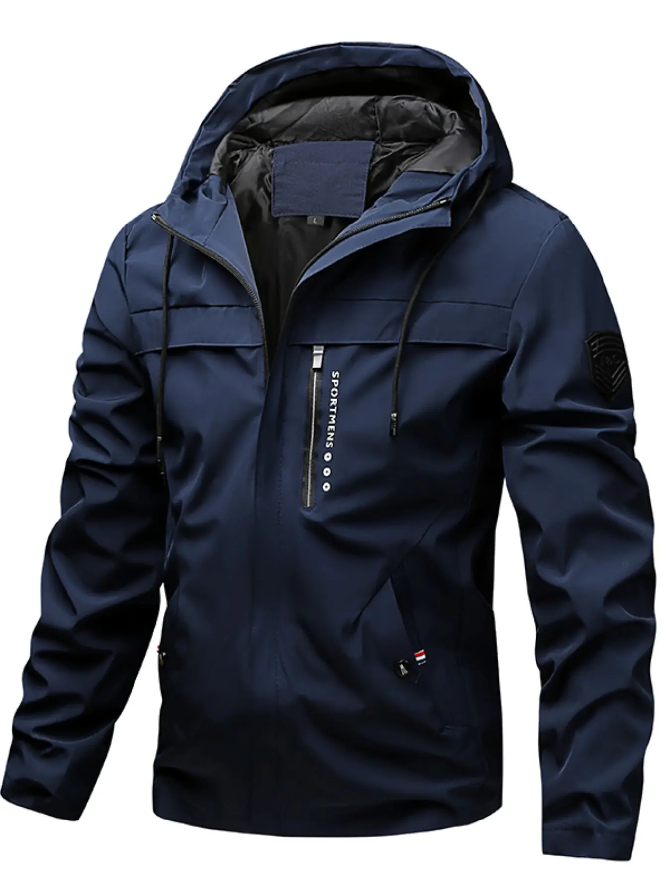 Men's Spring & Autumn Hooded Long Sleeve Jacket Coats, Menswear Casual Sportswear Windproof Waterproof Workwear Outerwear, Sporty Sports Outerwear, Outdoor Sports Outerwear, Stylish and Functional All-Season Daily Wear Clothing
