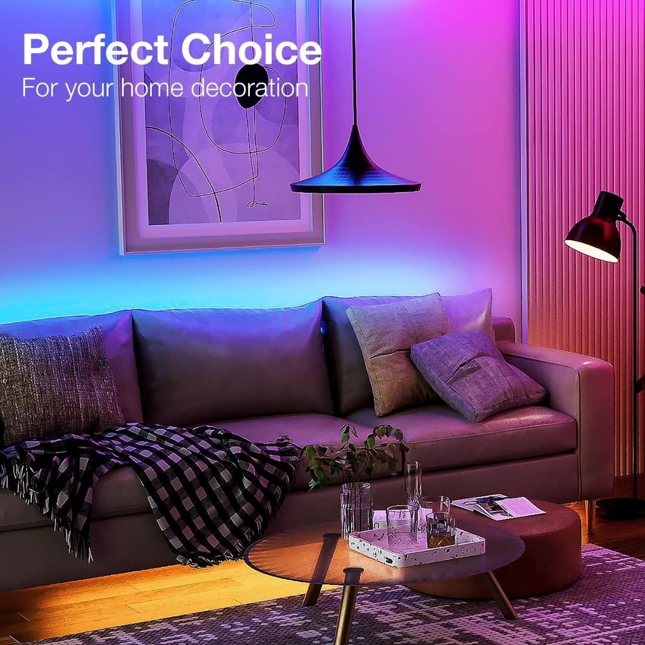LED Strip Lights 100ft, Smart Lighting with App Remote Control, RGB LED Lights for Bedroom, Music Sync Color Changing for Room Home Decor Party LED Strip Lights 100ft, Smart Lighting with App Remote Control, RGB LED Lights for Bedroom, Music Sync Color Changing for Room Home Decor Party