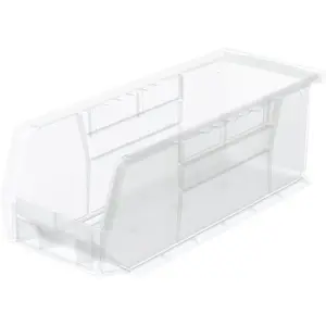 Akro-Mils 12 Pack AkroBins Plastic Storage Bins, Space-Saving Organizers, Clear
