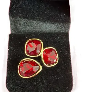 Elegant Stainless Steel Ring with Red Crystals - Classic Design, Perfect for All Seasons, and Minimalist Style