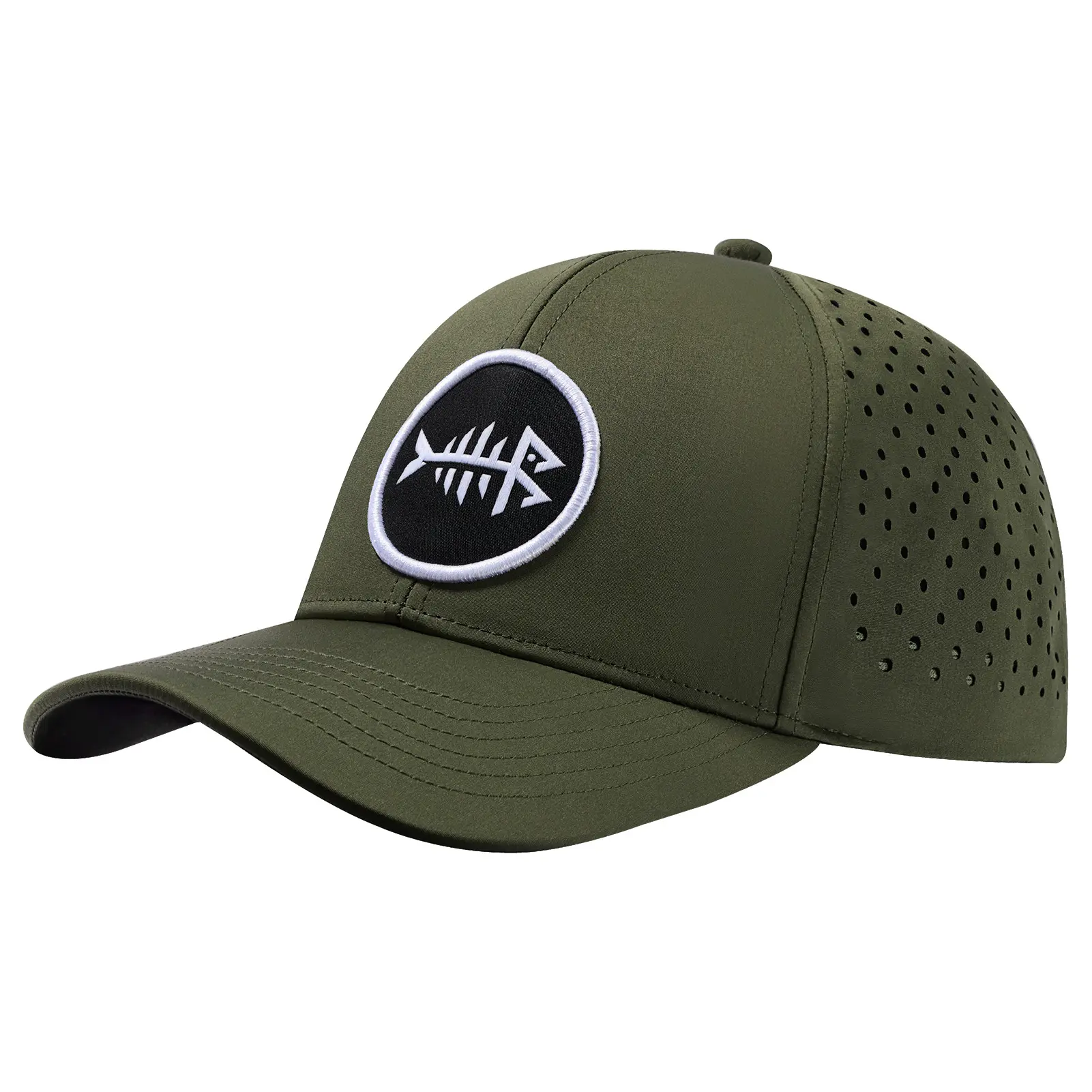 BASSDASH UPF 50+ Quick Dry Baseball Cap Water Resistant Laser Cut Mesh Snapback Hat for Men Women Fishing Hiking FH14