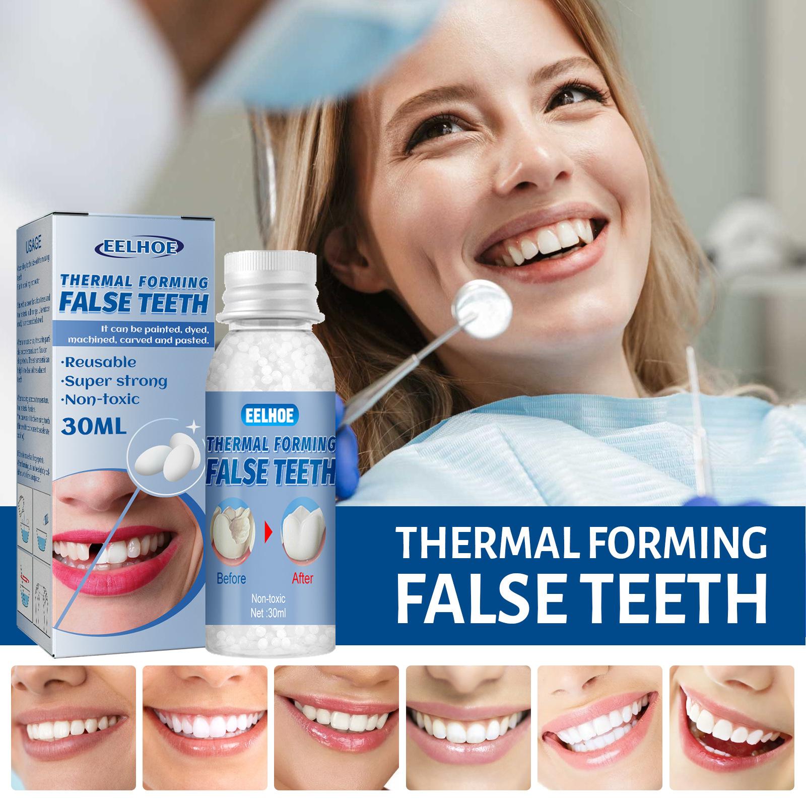 EELHOE Moldable Dental Gel Dentures Temporary Fillings Cavities and Teeth Fillings Temporary Tooth Filling Denture Kit Oral false tooth fake
