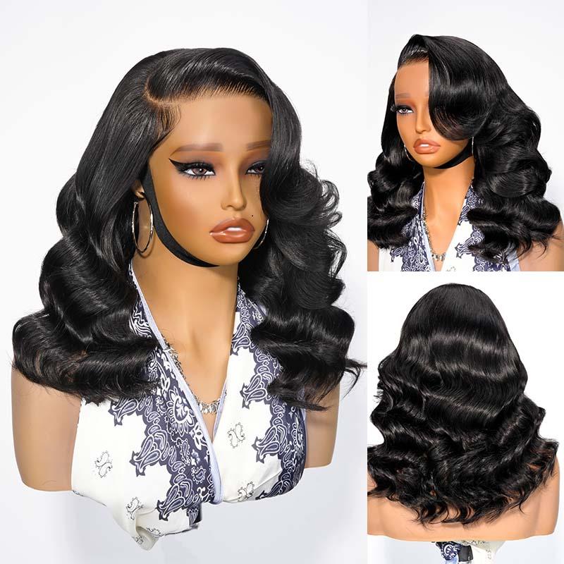West Kiss Ready Go Glueless Right Side Part Wig Body Wave 6x8 Closure Wig Pre Cut Lace Human Hair Wigs Pre Plucked