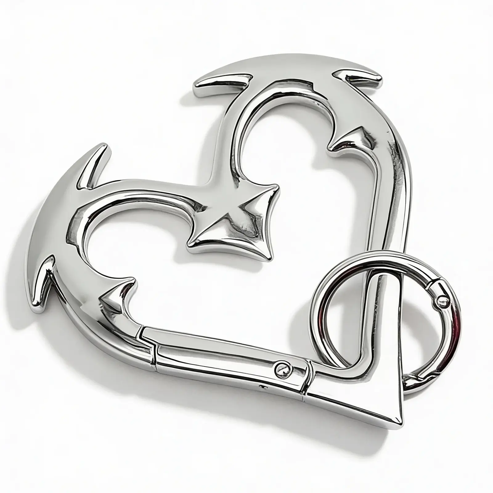 Heartbreaker Carabiner, Goth Heart Carabiner Keychain, Y2K Edgy Heartbreaker Clip for Keys, Bag & Backpack