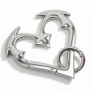 Heartbreaker Carabiner, Goth Heart Carabiner Keychain, Y2K Edgy Heartbreaker Clip for Keys, Bag & Backpack