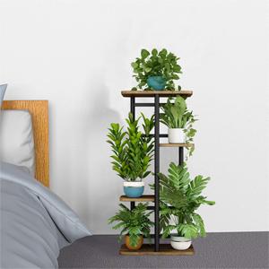 Iron 4-Tier Space Saving Plant Stand - Sturdy Organizer for Indoor/Outdoor Use, Perfect for Pothos, Succulents & Home Decor, Balcony/Living Room Organizer, 14.17"L x 9.05"W x 29.05"H